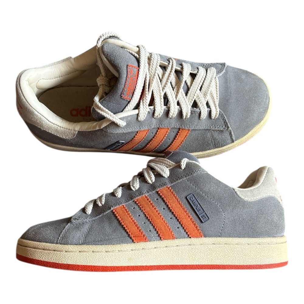 Adidas Campus Suede Gray and Orange Sneakers Men’s 7